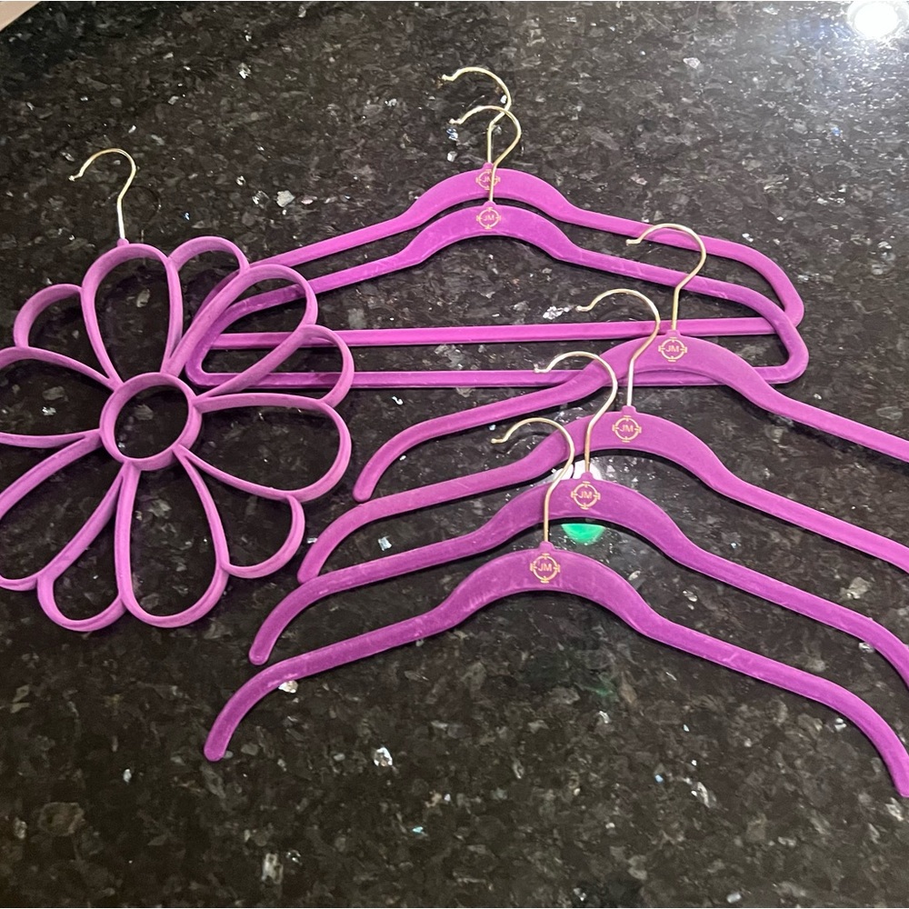 Joy Mangano Purple Velvet Hanger Set of 7